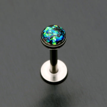 Detail View 1 of Opal Glitter Shower Dome Steel Labret-Black
